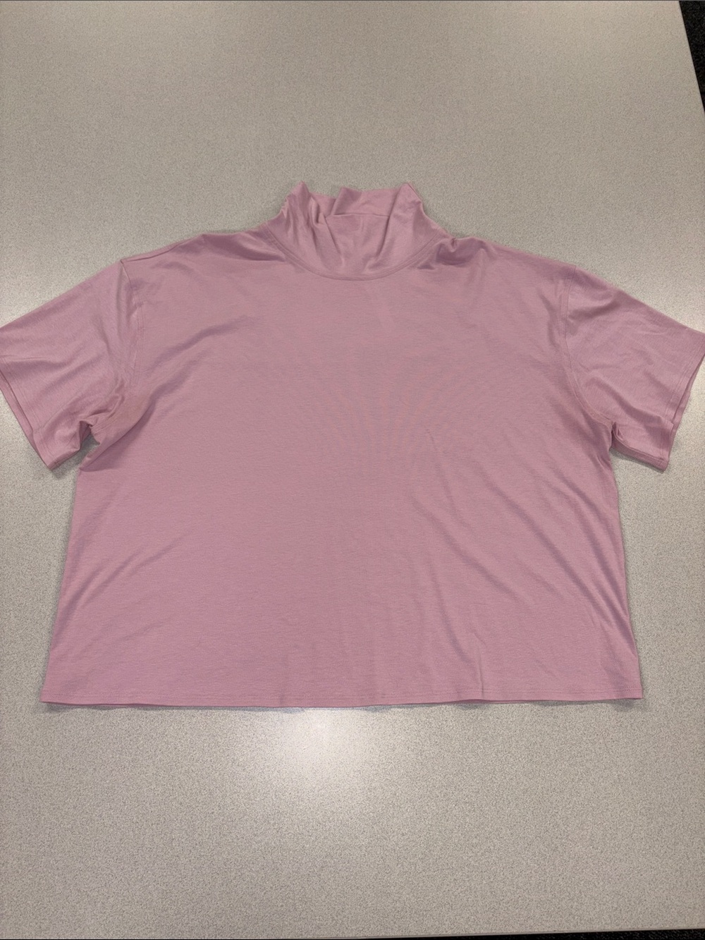 Like new! Lululemon Relaxed-Fit Cotton-Blend Turtleneck Tee, size 14, Pink Peony